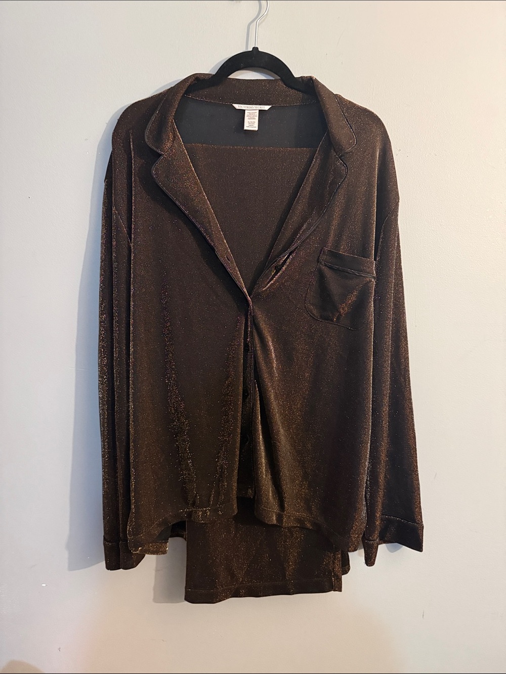 Victoria's Secret Metallic Brown Pajama Set. XL $55